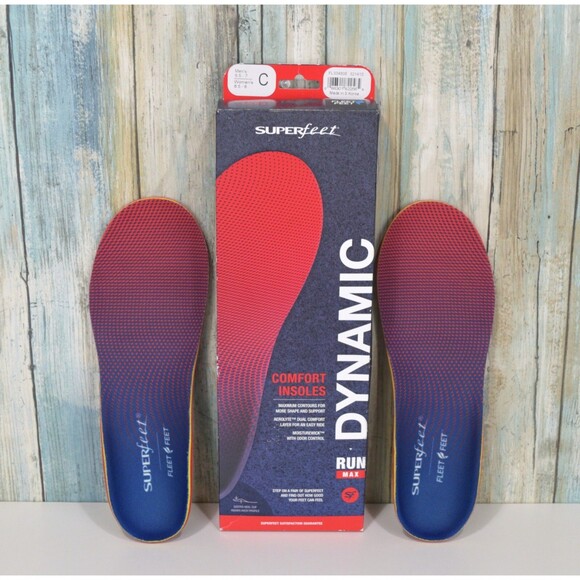Superfeet Run Dynamic Cushion High Arch Shoe Insoles 5.5-7 Men / 6.5-8 Women - Picture 1 of 13